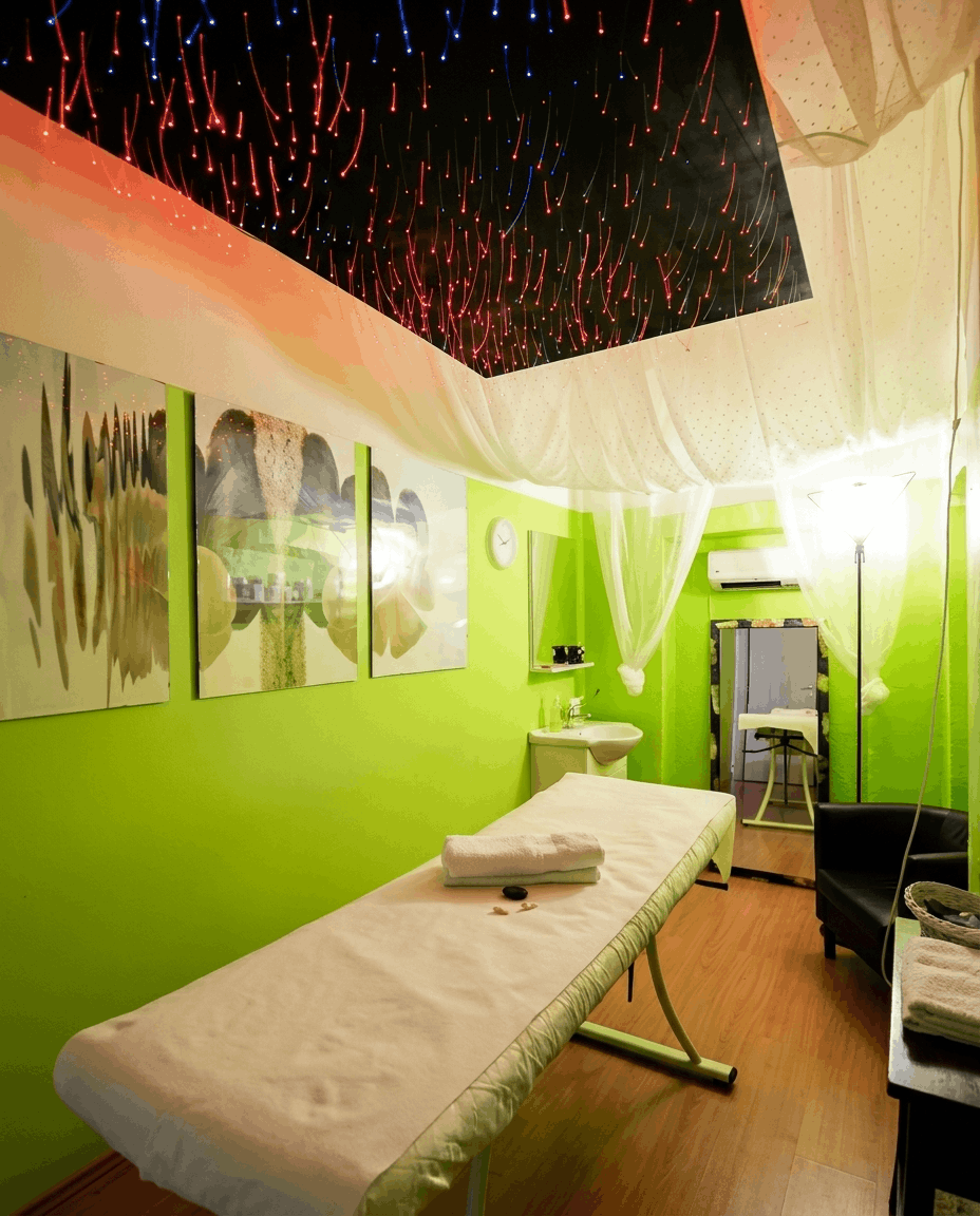 Sala verde con soffitto stellato