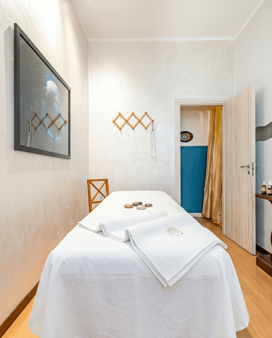 Sala bianca con doccia emozionale